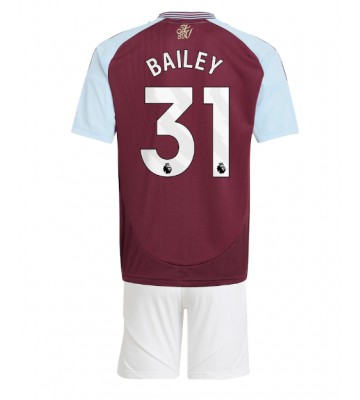 Aston Villa Leon Bailey #31 Primera Equipación Niños 2024-25 Manga Corta (+ Pantalones cortos)